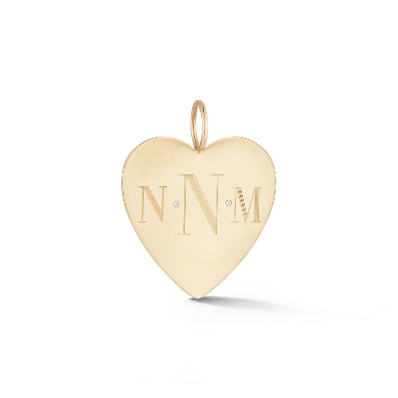Monogram Diamond Heart Charm