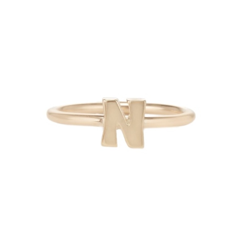 Gold Initial Stacking Ring