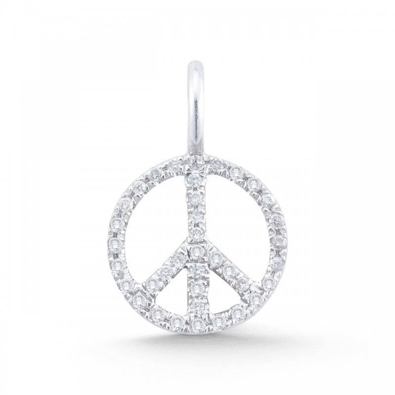Mini Diamond Peace Sign Charm